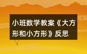 小班數(shù)學教案《大方形和小方形》反思
