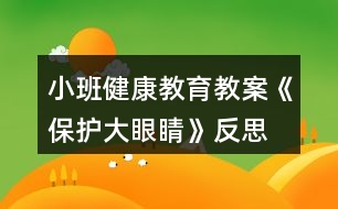 小班健康教育教案《保護大眼睛》反思