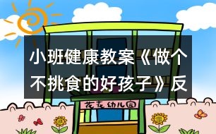 小班健康教案《做個不挑食的好孩子》反思