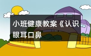 小班健康教案《認(rèn)識“眼、耳、口、鼻”》反思
