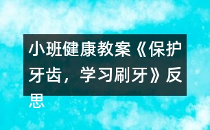 小班健康教案《保護(hù)牙齒，學(xué)習(xí)刷牙》反思