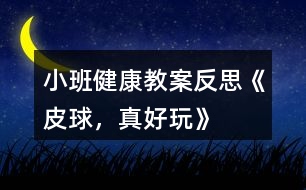 小班健康教案反思《皮球，真好玩》