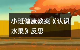 小班健康教案《認識水果》反思
