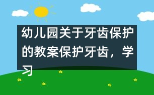幼兒園關(guān)于牙齒保護(hù)的教案：保護(hù)牙齒，學(xué)習(xí)刷牙