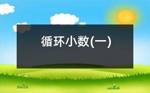 循環(huán)小數(一)
