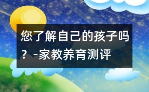 您了解自己的孩子嗎？-家教養(yǎng)育測(cè)評(píng)