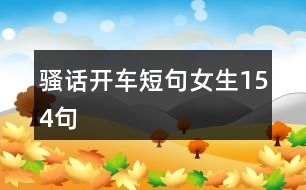 騷話開(kāi)車(chē)短句女生154句