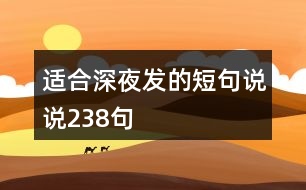 適合深夜發(fā)的短句說(shuō)說(shuō)238句