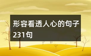 形容看透人心的句子231句
