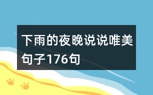 下雨的夜晚說說唯美句子176句