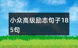 小眾高級勵(lì)志句子185句