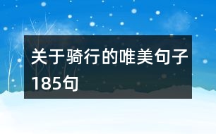 關于騎行的唯美句子185句