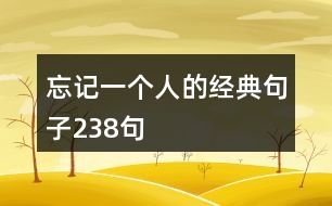 忘記一個人的經(jīng)典句子238句