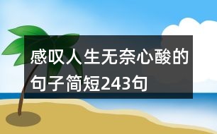 感嘆人生無(wú)奈心酸的句子簡(jiǎn)短243句