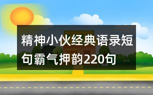 精神小伙經(jīng)典語錄短句霸氣、押韻220句
