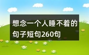 想念一個人睡不著的句子短句260句