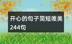 開(kāi)心的句子簡(jiǎn)短唯美244句