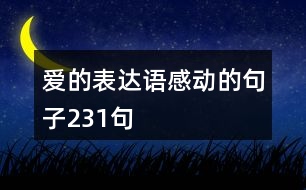 愛的表達(dá)語(yǔ)感動(dòng)的句子231句