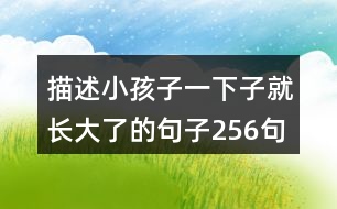 描述小孩子一下子就長(zhǎng)大了的句子256句
