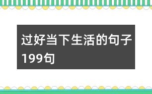 過(guò)好當(dāng)下生活的句子199句