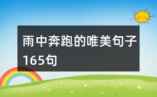 雨中奔跑的唯美句子165句