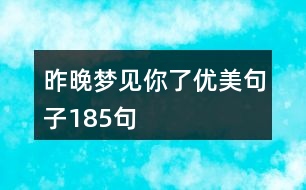昨晚夢(mèng)見你了優(yōu)美句子185句