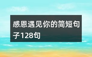 感恩遇見(jiàn)你的簡(jiǎn)短句子128句