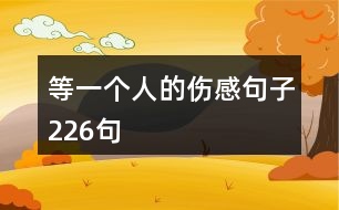 等一個人的傷感句子226句