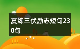 夏練三伏勵志短句230句