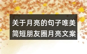 關(guān)于月亮的句子唯美簡短朋友圈月亮文案181句
