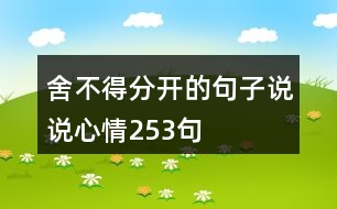 舍不得分開(kāi)的句子說(shuō)說(shuō)心情253句