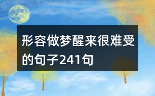 形容做夢(mèng)醒來(lái)很難受的句子241句