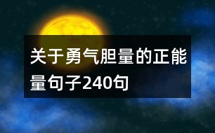 關于勇氣膽量的正能量句子240句