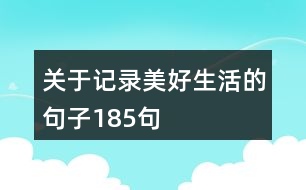 關于記錄美好生活的句子185句
