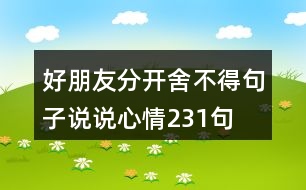 好朋友分開(kāi)舍不得句子說(shuō)說(shuō)心情231句