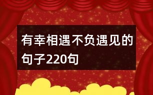 有幸相遇,不負遇見的句子220句