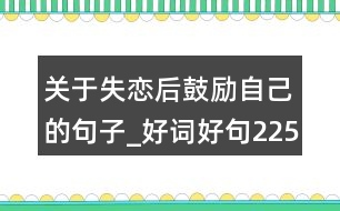 關(guān)于失戀后鼓勵(lì)自己的句子_好詞好句225句