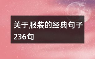 關(guān)于服裝的經(jīng)典句子236句