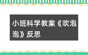 小班科學教案《吹泡泡》反思
