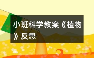 小班科學教案《植物》反思