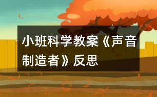 小班科學(xué)教案《聲音制造者》反思