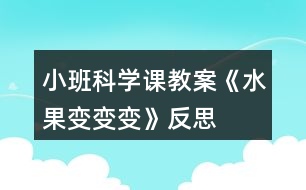 小班科學課教案《水果變變變》反思