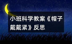 小班科學教案《帽子戴戴緊》反思