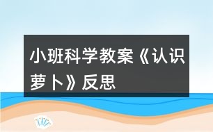 小班科學(xué)教案《認(rèn)識(shí)蘿卜》反思