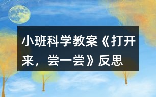 小班科學(xué)教案《打開來，嘗一嘗》反思