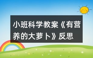 小班科學教案《有營養(yǎng)的大蘿卜》反思