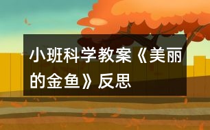 小班科學(xué)教案《美麗的金魚(yú)》反思