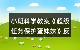 小班科學(xué)教案《超級任務(wù)保護蛋妹妹》反思