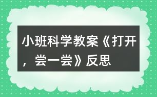 小班科學教案《打開，嘗一嘗》反思