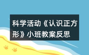科學(xué)活動《認識正方形》小班教案反思